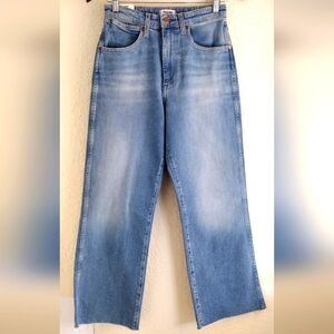 Wrangler Jeans Wide Leg Frayed Cut Denim Jeans